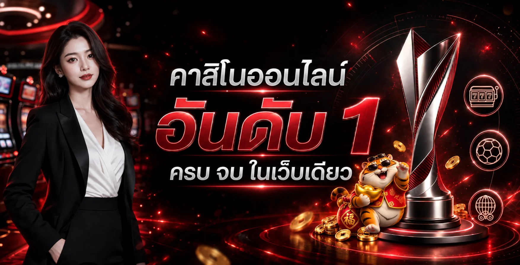 แบนเนอร์ SPINMAX คาสิโนออนไลน์โทนแดงดำ